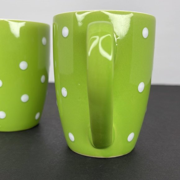Light Green with White Polka Dot Mug - Picture 3 of 5